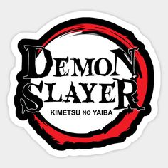 the logo for demon slayer kimetsu no yaiba, which is also in black and red