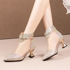 As low as US$73.00 Belly Heels For Women, Booties For Women, Wedding Dress Shoes, Luxury Flowers, Gold Shoes, Stylish Wedding, Fashion Tips For Women, Party Shoes, Boot Sandals