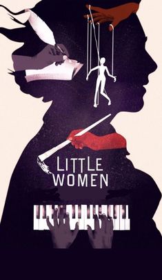 the poster for little women is shown with an image of a woman holding a hammer