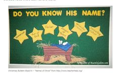 a bulletin board with five stars on it that says do you know his name?