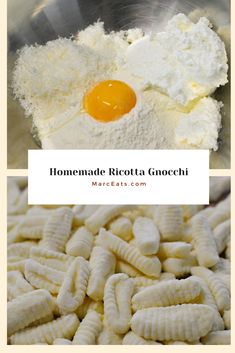 homemade ricotta gnocchi with an egg in the middle