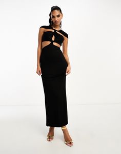 Klänningar från ASOS DESIGN Klä dig för stunden Rund halsringning Vriden design med utskärningar framtill Holkärmar Smal passform Drop Top, Design Dress, Twist Front, Trending Now, Body Fit, Color Trends, Jeans Shop, Evening Dress, Occasion Wear