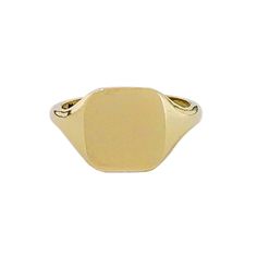 "This square shaped traditional signet style ring is composed of 14K solid gold & can be made finished with a raised cameo style engraving or a traditional style engraving of any initial letter or words in any font style you wish to have. NOTE: Please indicate the specific font style desired in the 'Note to Seller' section upon checkout. We will also gladly send a mock-up rendering of the engraving prior to purchasing the item by kindly sending us a \"Custom Order Request\" for the assurance Initial Rings, Word Ring, Blue Crystal Earrings, Oval Cut Engagement Ring, Yellow Engagement Rings, Rose Gold Diamond Ring, Gold Signet Ring, Initial Ring, Initial Letter