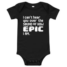 100% cotton onesie (heather colors contain polyester) for the baby in your life who wants to look and feel good at the same time. Family Matching Black Cotton Onesie, Cotton Bodysuit With Letter Print For Playtime, Family Matching Black Short Sleeve Onesie, Black Short Sleeve Onesie For Family Matching, Casual Black Short Sleeve Cotton Bodysuit, Casual Black Cotton Short Sleeve Bodysuit, Cute Unisex Cotton Onesie, Cotton Basic Onesie For Playtime, Cute Black Cotton Bodysuit