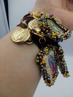 Scapular Bracelet Scapular Pushups, Scapular Winging, St Simon Stock, Brown Scapular, Multicolor Our Lady Of Guadalupe Jewelry As A Gift, Spiritual Our Lady Of Guadalupe Jewelry Gift, Coffin Shape Nails, Mexican Style, Photo Bracelet