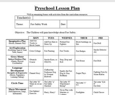 the preschool lesson plan is shown in black and white