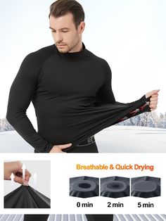 Introducing our Men's 4pc High Neck Compression Shirts, perfect for sports workouts and casual wear. Made from high-quality polyester, these shirts offer a snug and comfortable fit, allowing you to move freely during any activity. Benefits of our Men's 4pc High Neck Compression Shirts: Enhances performance during sports workouts Provides compression for improved muscle recovery Offers a stylish and modern look for casual wear Easy to care for with machine washable instructions Comfortable and stretchy fabric for all-day wear Whether you're hitting the gym, going for a run, or simply lounging at home, our Men's 4pc High Neck Compression Shirts are versatile and reliable. Upgrade your activewear collection with these must-have shirts today!Material:PolyesterPatterned:Solid colorSheer:NoFabri Neck Compression, Compression Shirts, Mock Neck Shirt, Sports Workout, Mens Thermals, Gym Essentials, Shirts Long Sleeve, Compression Shirt, Muscle Recovery