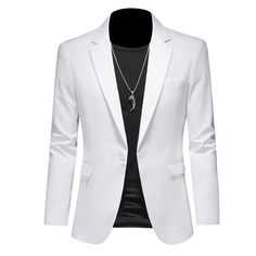 Product Description * Item:Men's Casual Suit Blazer Slim-Fit Suit Jacket Wedding Business Dress Suit Tops * Condition: 100% Brand New * Size:Asian  * Package:1pc (without any accessories ）    Please note: 1.Please allow a little error due to manual measurement. 2.The color maybe a little difference because of the light,screen reflection etc. 3.If you are not sure what size to choose, you can tell us your height and weight, we will recommend the right size for you. Shipping 1. Your Item(s) will b Blazer Dress Wedding, Man Black Suit, Official Outfits, Black Solid Color, Mens Casual Suits, Style Gentleman, Men's Business Casual, Groom Party, Business Casual Blazer