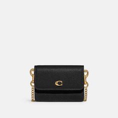 Find ideas๏ฟฝand inspiration for Coach Women's Pebbled Leather Half Flap Mini Crossbody Card Case Black, Women's Bags Leather Card Case, Mini Handbags, Mini Crossbody, Black Handbags, Crossbody Shoulder Bag, Card Case, Pebbled Leather, Purse Wallet, Calf Leather