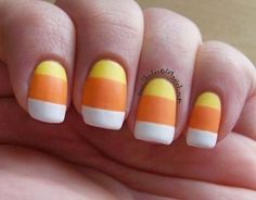 Easy Halloween Nails Design, November Nail Designs, Candy Corn Nails, Halloween Nail Art Easy, Nagellack Trends, Nails Yellow