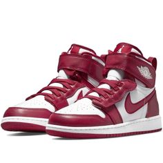 Nib Size 7y (Fits Women Size 8.5) Air Jordan 1 Hi Flyease (Gs) Cardinal Red/ White Air Jordan 1 Hi Flyease, Athletic Models, Retro Basketball Shoes, Jordan Red, Youth Shoes, Marina Blue, Air Jordan 1 High, Kids Jordans, Jordan 1 High