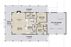 the first floor plan for this house shows two garages, and three separate living areas