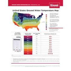 the united states'ground water temperature map is shown in red and blue, with different colors