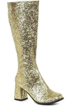 GOGO-G Costume Boot | Gold Glitter-Ellie Shoes-SEXYSHOES.COM