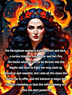 Art by Amye Persephone Art Goddesses, Art Goddesses, Persephone Art, Hell Fire, Holy Water, Believe In Magic, Art