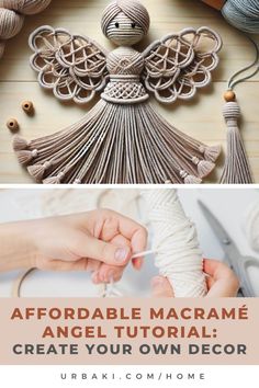 the instructions for how to make an adorable macrame angel