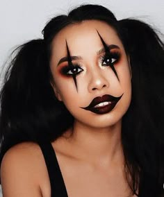 Pretty Makeup Ideas, Halloween Women Makeup, Pretty Halloween Makeup, Makeup Ideas For Halloween, Makeup Clown, Halloween Makeup Clown