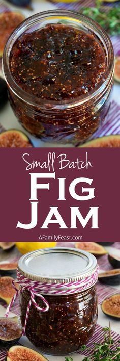 small batch fig jam in a glass jar