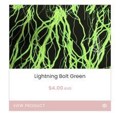 the lightening bolt green is $ 4 00 aud on this black and white background