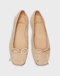 Square-Toe Ballet Flat in Camel Suede | Shop Ann Mashburn Free Bag, Ballet Flats, Suede Leather, Camel, Sweater Outfits, Ballet, Square, Leather, How To Wear