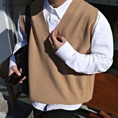 Vest Outfits Men, Men's V Neck Sweaters, Male Tops, Sweater Vest Outfit, Sweater Vest Mens, Classy Outfits Men, Vest Men, Mens Vests, Estilo Preppy