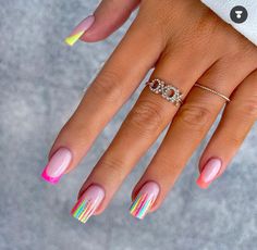 Neon Gel Nail Designs, Girls Nail Designs, Gel Nail Art Designs, Spring Nail Designs, Brighter Days, Blush Nails, Pretty Nail Art Designs, Acrylic Nails Coffin Short, Pretty Nail Art