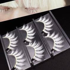 PRICES MAY VARY. 100% Handmade White Eyelashes: Made of high quality fiber, soft and comfortable to wear, with flexible and thin white band, easy to apply and remove Natural and Thick: These white false eyelashes make your eyes look bigger, brighter and more attractive, perfect for daily use, party, cosplay, wedding and other occasions Easy to Use: Just apply the glue to the white strip, wait for 20-30s to get tacky, then put the white fake eyelashes on your eyes, finish off with eyeliner to cre Makeup Masquerade, White Lashes, Make Your Eyes Look Bigger, Cosplay Wedding, Different Makeup Looks, White Eyelashes, Oc Board, Anime Makeup, Halloween Masquerade