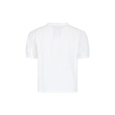 Color: White White cotton top, with short sleeves, mandarin collar and front button closure. It is emebllished with iconic cherries embroidered on the front. 100% Cotton. Machine wash at 30°C. Classic Cotton Tops With Peter Pan Collar, Casual Cotton Top With Peter Pan Collar, Classic Summer Top With Peter Pan Collar, White Tops For Girls, White Cotton Top, Kenzo Kids, Stella Mccartney Kids, Cotton Top, White White