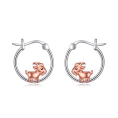 PRICES MAY VARY. 💖 Design: A cute animal earrings from the goat collection.Made with 925 sterling silver plus with AAA+ cubic zirconia,classical,cute and fashion.Perfect Goat Gifts for Goat Lovers. 💖 Material: 925 sterling silver goat hoop earrings,hypoallergenic, tarnish resistant,nickel-free,lead-free,cadmium-free,suitable for long-term wear,not contain any allergic element. 💖 Size: Goat earrings:0.67*0.62 inch.Packaging: 1x goat jewelry; 1 x polishing cloth and 1 x exquisite YAFEINI gift b Goat Earrings, Goat Jewelry, Goat Gifts, Goat Lover, Earrings Hypoallergenic, Animal Earrings, The Goat, Jewelry Earrings Hoops, Jewelry For Women