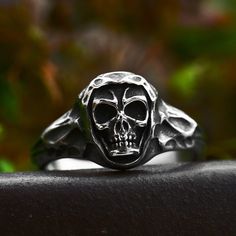 Material: Titanium Steel 
Size: 7-13 
SKU:?BR8-1065 Skeleton Rings, Amulet Jewelry, Vikings Jewelry, Skeleton Ring, Punk Skull, Metallic Party, Biker Rings, Vintage Biker, Gothic Rings