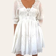 Reposhing This Item I Purchased From @Noveltyvint. Loved It, But Ready To Rotate For Something New. Questions? Leave A Comment Below! Beach Celebration, Cottage Dress, Eyelet Lace Dress, Purple Midi Dress, Lace Up Dress, Spring Vacation, Embroidered Midi Dress, People Women, High Neck Sleeveless