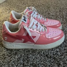 Pink Bapesta Size 8:5 Slightly Used Bape Pink, Bapesta Shoes, Bape Shoes, Bape Sneakers, Lirika Matoshi, Pretty Sneakers, Shoes For School, Preppy Shoes, Pretty Shoes Sneakers