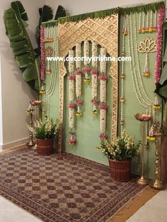 DecorbyKrishna - Wedding Decoration, Florist Simple Wedding Stage Decorations, Simple Wedding Stage, House Warming Decor, Coconut Decoration, House Warming Ceremony