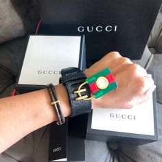 Gucci Watch Green And Red Plexiglass Padlock With Black Leather Band New. Condition Used Looks Brand New I Still Have The Tags. 100% Authentic Green And Red Web Plexiglass Case With Twirl Central System, 30x 34 Mm. Gold Tone Stainless-Steel Rotating Inner Case. White Mother Of Pearl Dial. Black Leather Wrist Strap. Wrist Size Adjustable From 155mm To 165mm. Comes With Original Gucci Packaging, Watch Booklet And Retail Bag. No Offers Pls, This Is The Lowest Price I Can Sell It For. Gucci Bracelet As Gift, Designer Adjustable Gucci Bracelet, Adjustable Gucci Bracelet For Gift, Gucci Luxury Adjustable Bracelets, Luxury Adjustable Gucci Bracelets, Luxury Adjustable Gucci Bracelet, Adjustable Gucci Bracelets For Formal Occasions, Gucci Adjustable Jewelry As Gift, Adjustable Luxury Gucci Jewelry