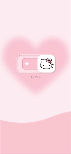 a pink heart with a hello kitty sticker on it