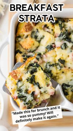 a casserole dish with broccoli and cheese