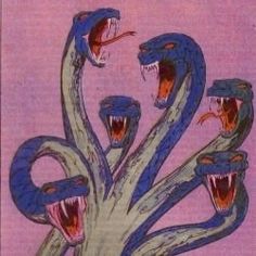 an image of a group of snakes in the shape of a tree with their mouths open