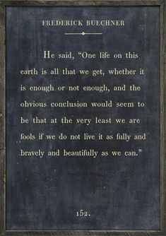 a poem written in gold foil on a black slate plaque with the words, i've said to me, there are three things we all should do every day