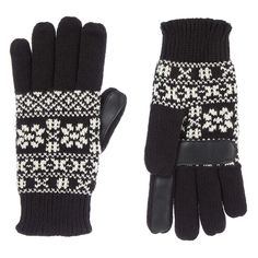 Get into the Winter spirit with isotoner's Fairisle Knit Mittens. The perfect combo of fashion and function! How do you accessorize? Check out our ACCESSORIES GUIDE for essential tips to elevate your style with must-have accessories.FEATURES ImportedFABRIC & CARE Machine wash Acrylic, polyester, PU Water repellent Size: One Size. Color: Black. Gender: female. Age Group: adult. Accessories Guide, Compression Gloves, Ballerina Slippers, Slide Slippers, Gloves Black, Touch Screen Gloves, Knit Mittens, Cold Weather Accessories, Mens Gloves