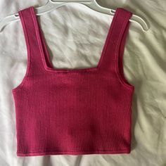 Brand: H&M, Size: Xs, Color: Pink, Condition: Never Worn + Brand New, H&m Pink Sleeveless Top, H&m Fitted Trendy Crop Top, H&m Casual Summer Crop Top, Fitted H&m Crop Top For Day Out, H&m Sleeveless Crop Top For Spring, H&m Fitted Casual Crop Top, Trendy Sleeveless H&m Tank Top, H&m Trendy Spring Tank Top, Trendy H&m Spring Tank Top