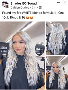 Cool Toned Bleach Blonde Hair, Shades Eq Platinum Toner, Redken Platinum Ice Toner, Icy Blonde Hair Shades Eq, Matrix Toners Blondes, Platinum Blonde Shades Eq Formula, Platinum Blonde Toner Formula, White Blonde Toner Formula Redken, Bright Blonde Redken Formula