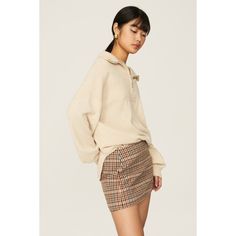 Brown plaid (75% Wool, 25% Polyamide). Lining (96% Polyester, 4% Elastane).Mini. Side zipper closure. 13" from waist to hemline. Imported. Brown Plaid, Rent The Runway, Closet Designs, Weekend Outfit, Side Zipper, Turtle Neck, Mini Skirts, Zipper, Plaid