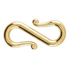 a gold metal hook on a white background