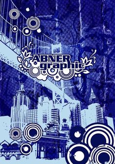 an abstract blue and white poster with the words, abner good life on it