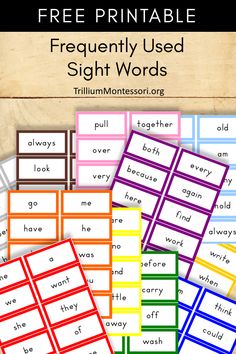 the free printable sight words game for children to use in their handwriting and writing skills