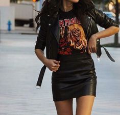 Ciara is a bad girl but, not your ordinary "bad girl" her father is a… #fanfiction #Fanfiction #amreading #books #wattpad Stil Rock, Outfit Essentials, Black Leather Skirt, Rock Outfits, Outfit Formulas, Model Outfits