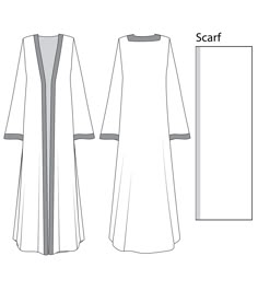 Abaya Design Template, Abaya Sketches Fashion Illustrations, Pola Abaya, Arabic Abaya Designs, Design Abaya, Abaya Illustration