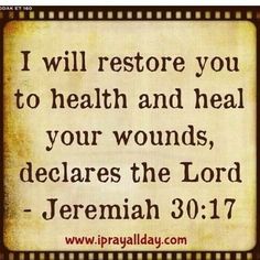 an old fashioned bible with the words i will restore you to health and heal your wounds