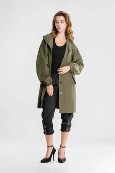 Water Resistant Oversized Hooded Windbreaker Rain Jacket - Nord Elegant Blazers, Hooded Trench Coat, Cozy Coats, Heavy Jacket, Urban Lifestyle, Estilo Chic, Cool Jackets, Waterproof Jacket, Medan