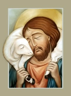 Jesus the Good Shepherd; Jesus pastor bonus Beach Art Painting, Catholic Images, Pictures Of Jesus Christ, Jesus Painting, Jesus Christ Images, The Good Shepherd, Jesus Art, Catholic Art